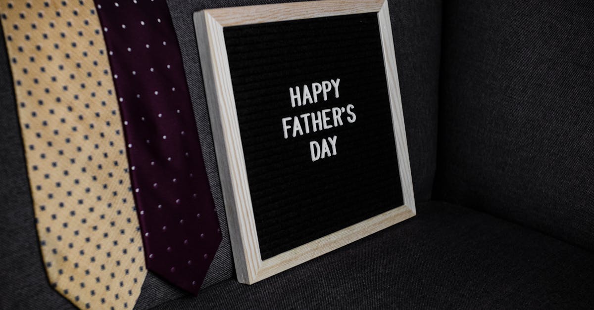 Celebrate Father's Day with a cozy setup featuring ties and a heartfelt message.