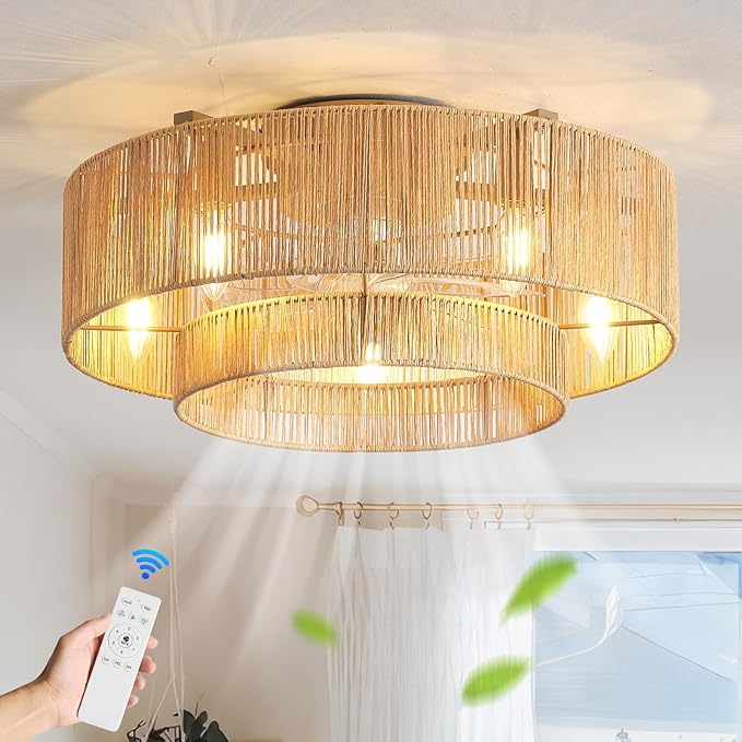 Boho Caged Ceiling Fan with Light 20